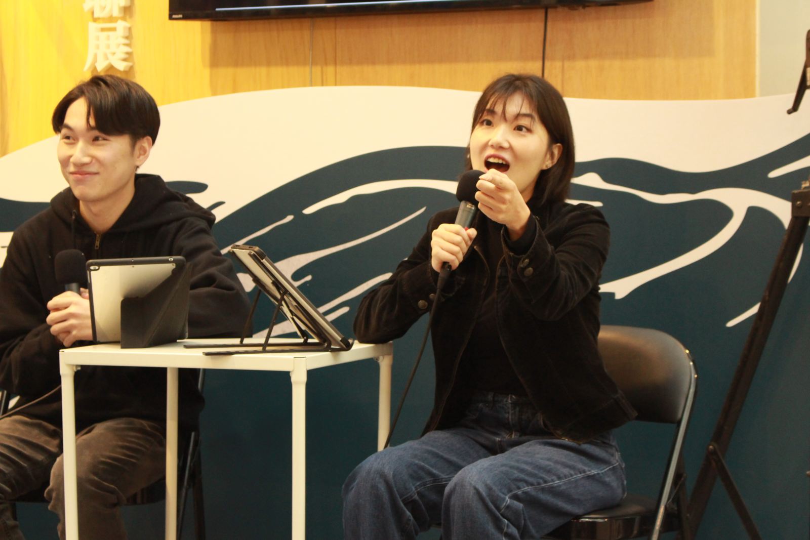 圖2、讀劇演員陳志威（左）、李詠詩在書展現場帶來精湛的選段演出。